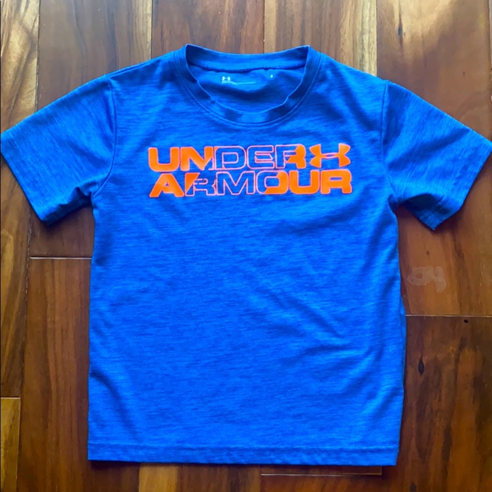 Kids neon orange and blue tee